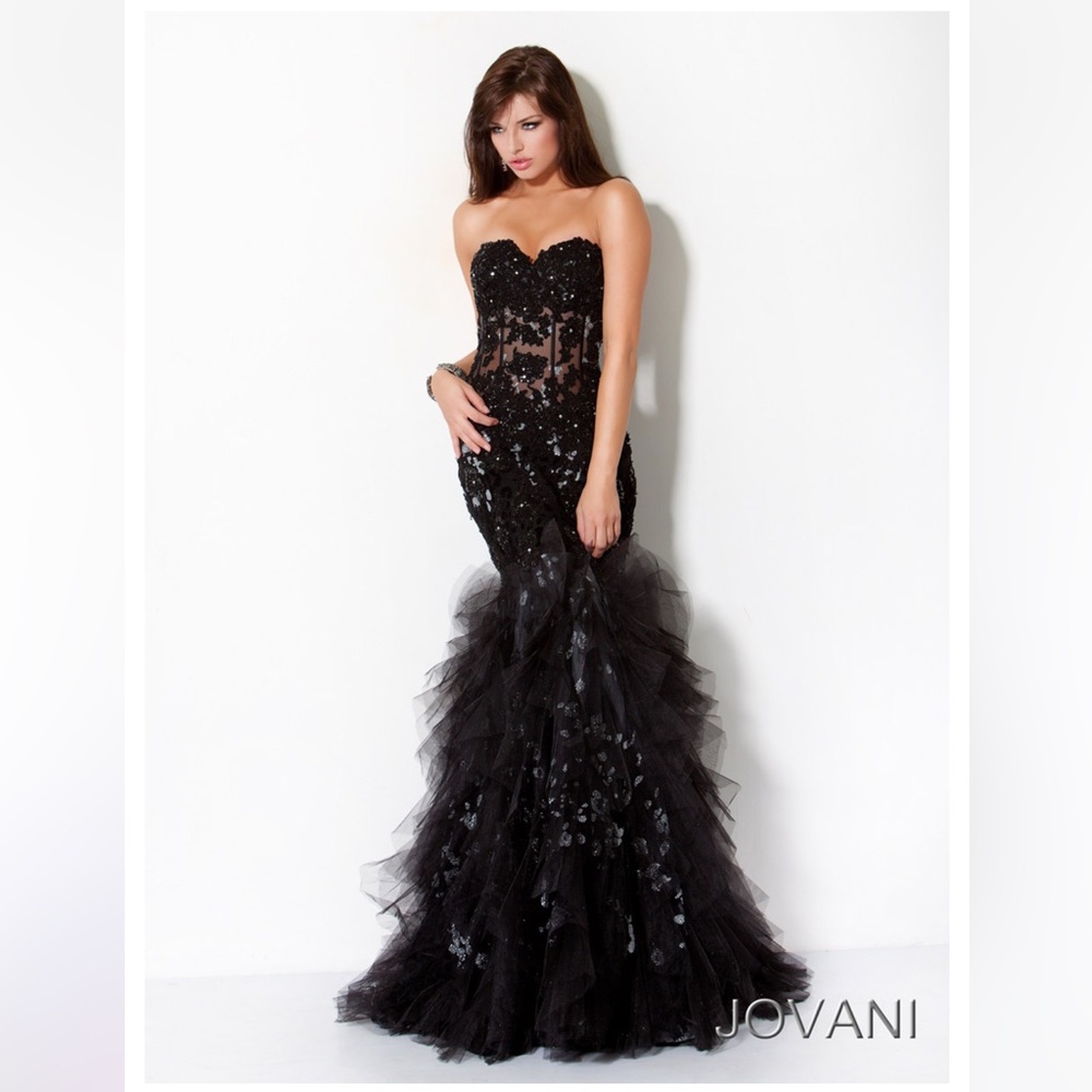 Jovani 172008 Black Mermaid Prom Dress